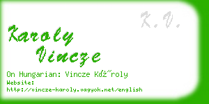 karoly vincze business card